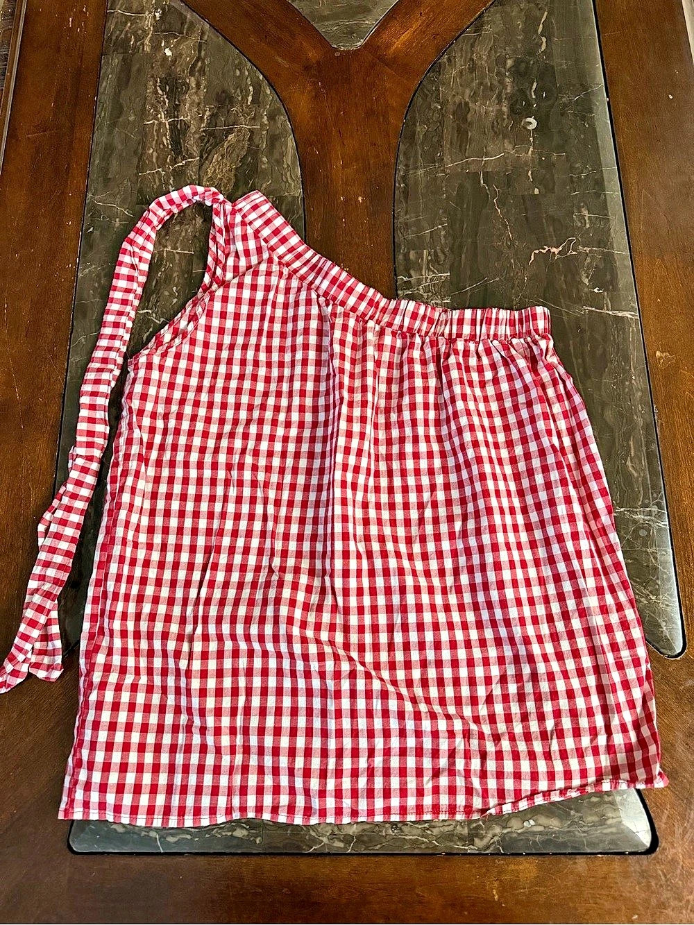 Elan one shoulder Top in Red & White